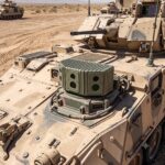 A DVE-3 wide camera on top of an armored vehicle